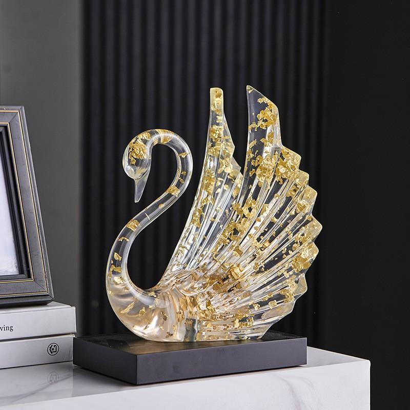 Modern Resin Swan Decorative Figurine Living Room Bedroom TV Cabinet Home Decor Gift Couples Wedding Housewarming