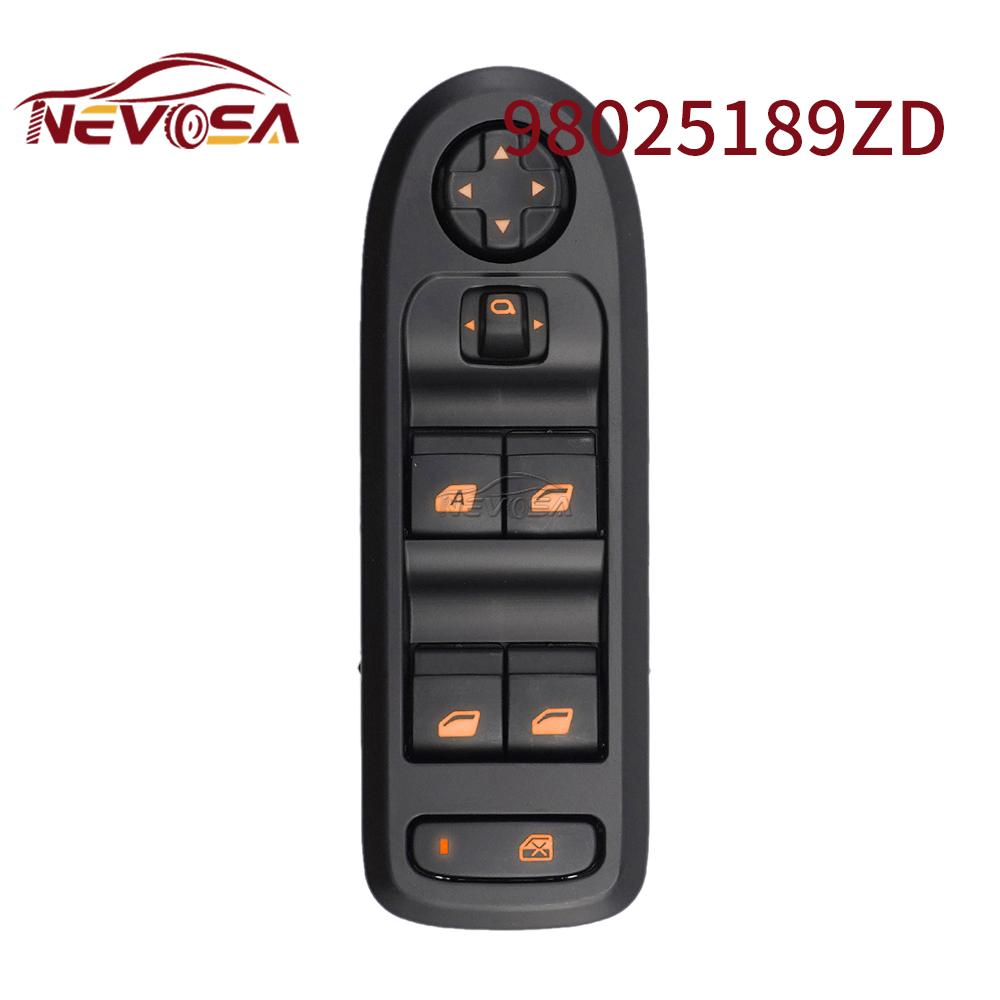 NEVOSA For Peugeot 301 2014-2017 Aircross Picasso 98025201ZD Electric Master Power Window Switch Glass Lifter Button 98025189ZD Orange BackLight