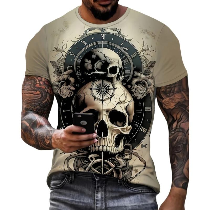 3D Spade Graphic T-Shirt for Men - Black, Loose Fit, Polyester, Soft, Breathable, Ideal for Hip Hop Street Style, Summer & Autumn
