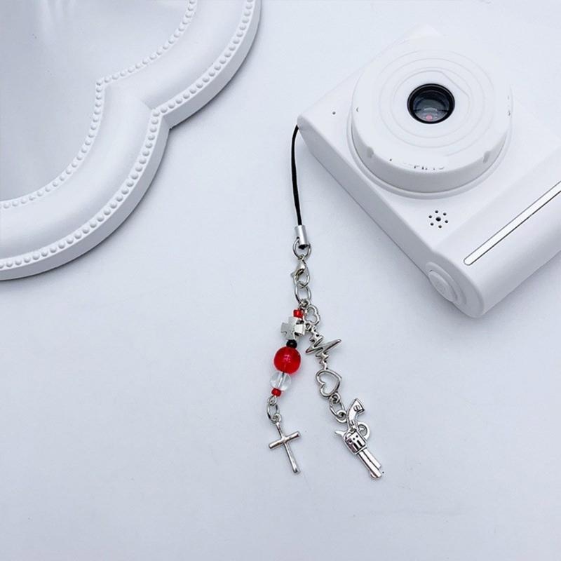 Handmade Beaded Phone Lanyard Star Shape Pendant Strap Detachable Phone Chains Keyring Portable Accessory for Women