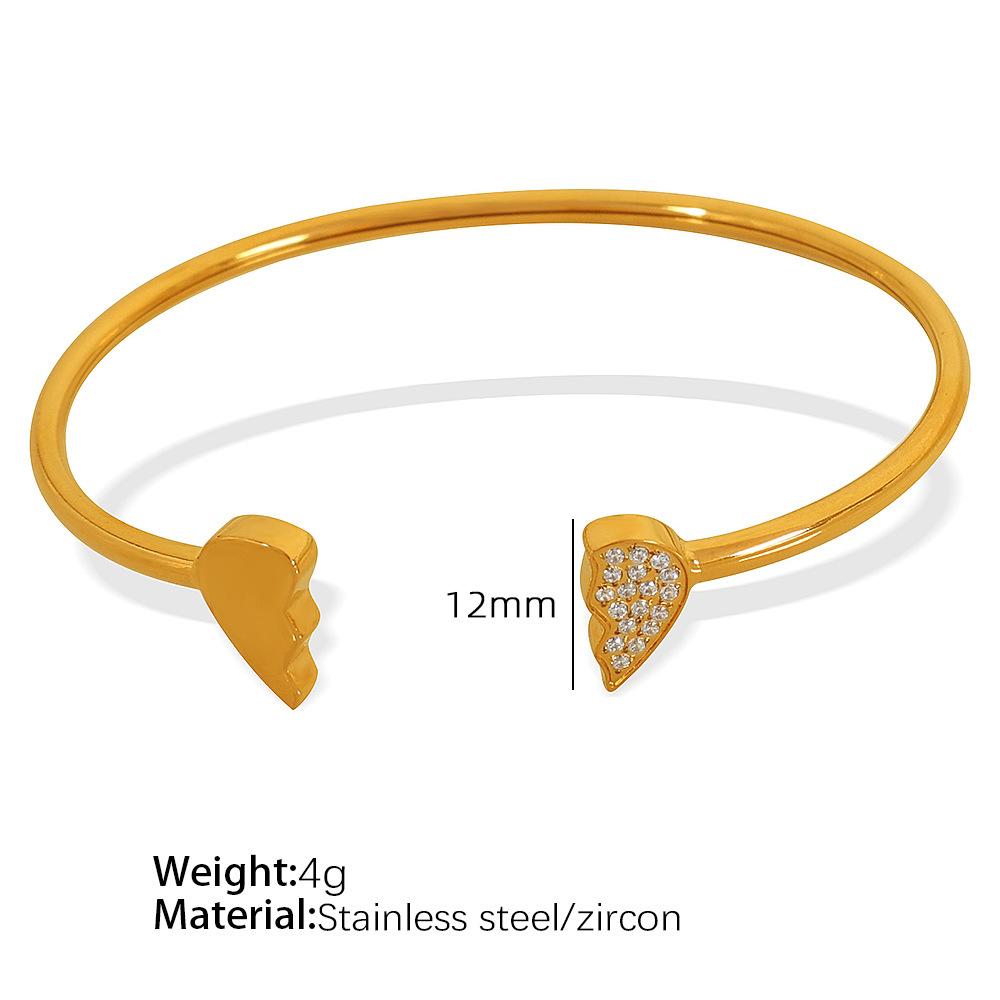 Simple Geometric Inlaid Zircon Bracelet Creative Fashion Light Luxury Open Bracelet Bracelet Bracelet Decoration