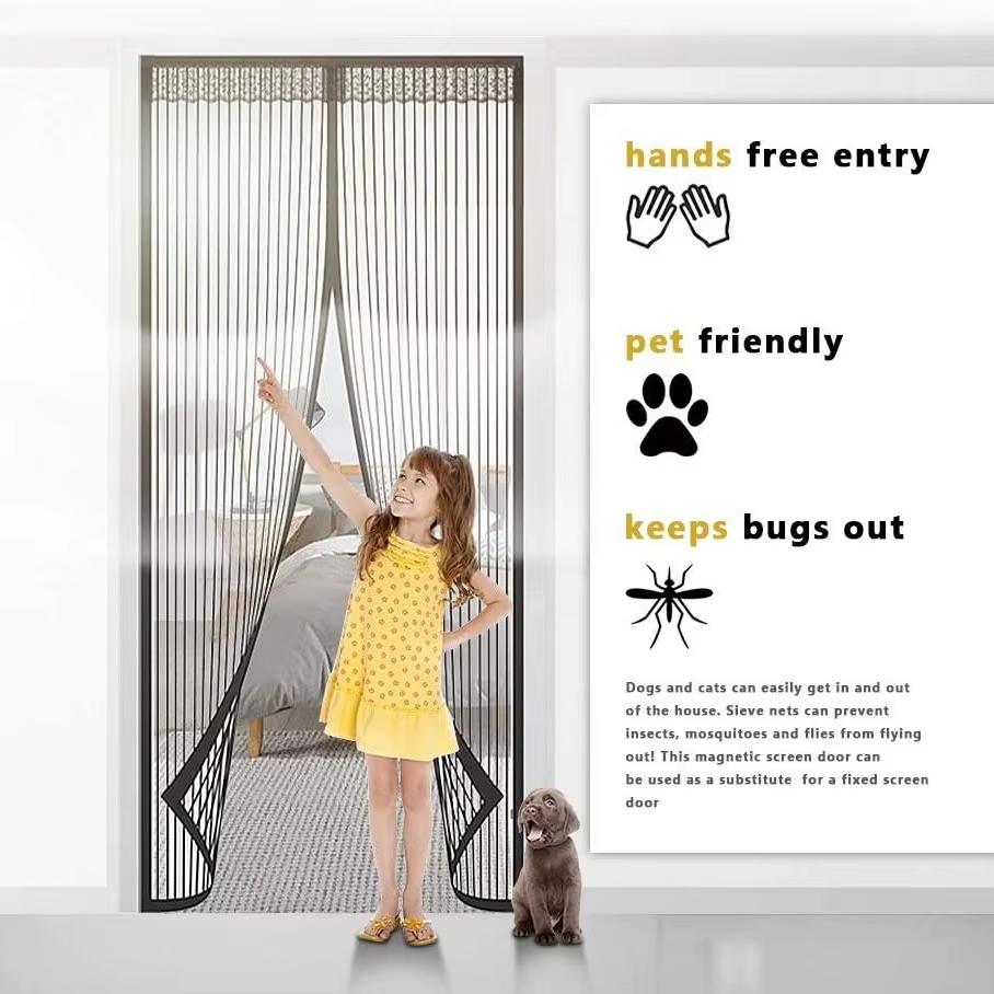 Diamond Mesh Mosquito Proof Door Curtain Summer Mosquito Net, Magnetic Mesh Curtain, Self-adhesive Home Use No Drilling Required