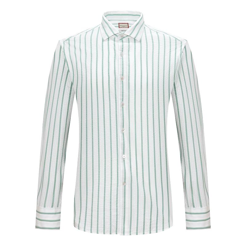 CAMICISSIMA Men's Wrinkle-Free Striped Long Sleeve Casual Shirt