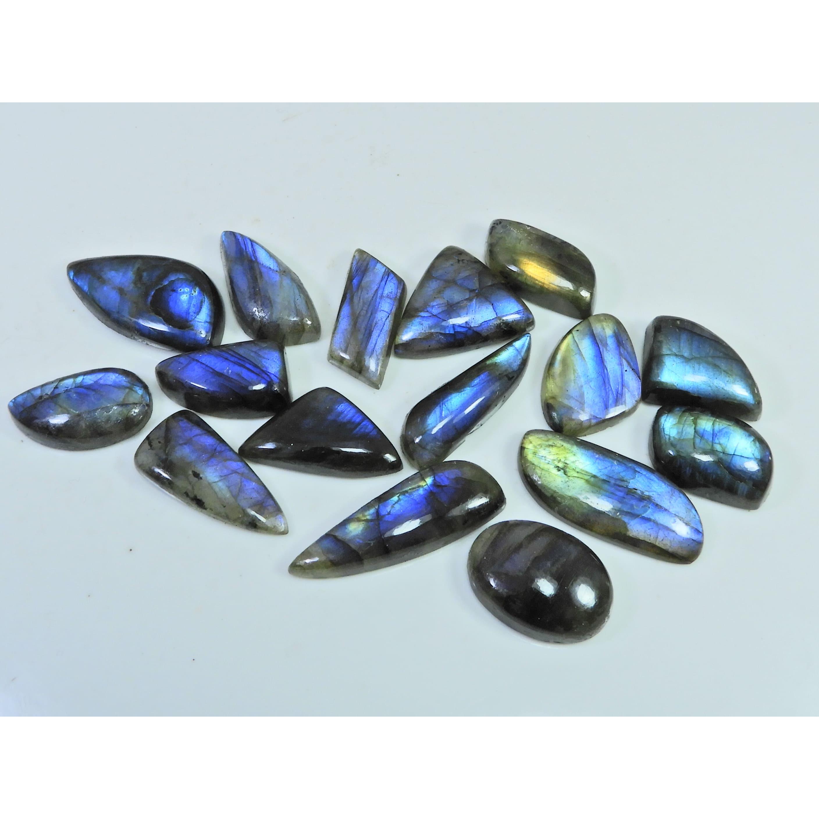 274Cts. Natural Blue Labradorite Fancy Cabochon Loose Gemstone 16Pcs Lot C-1823