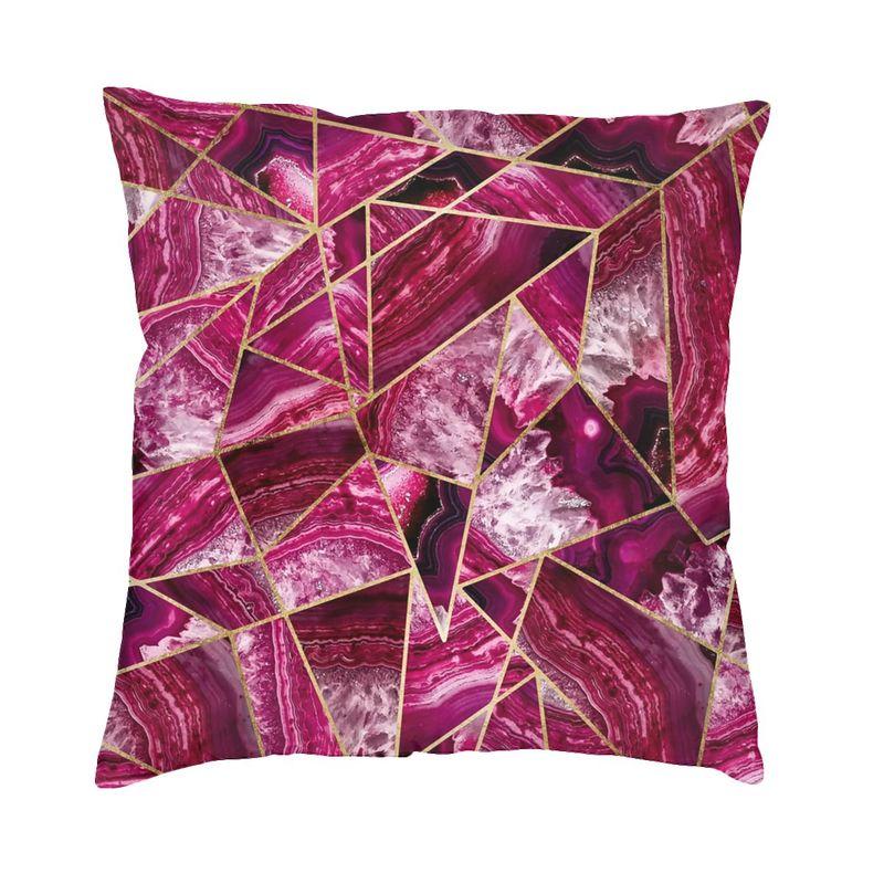 

Teal And Gold Agate Texture Square Pillowcover Decoration Geometric Patterns Cushion Cover Throw Pillow for Living Room Printing 30x30cm 12x12in