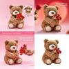 Bear Cute Teddy Plush Doll With Embracing Rose Decorations For Holiday Gift