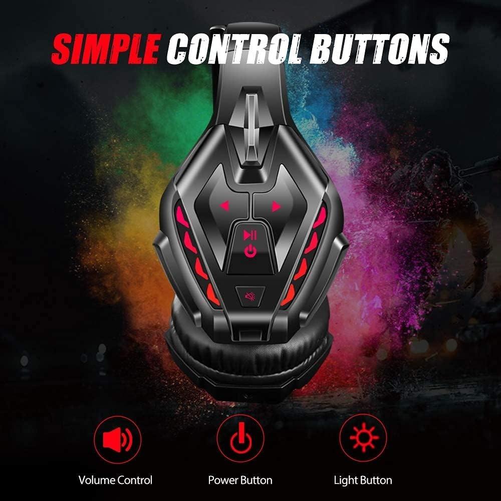 PS5 Gaming Earphones for PS5/4 PC Switch Q10 Xbox One with Stereo Sound, Detachable Microphone, Bluetooth Earphones for Laptops/phones/tablets