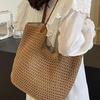 Crochet Shoulder Bag, Large Capacity Tote Bag, Lightweight Knit Handbag, Summer Beach Tote Purse for Women Holiday Commuting Daily Use