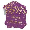Inkdotpot Real Gold Foil Bracket Shape Paper Hang Tags Happy Birthday Favor Tags Pack Of