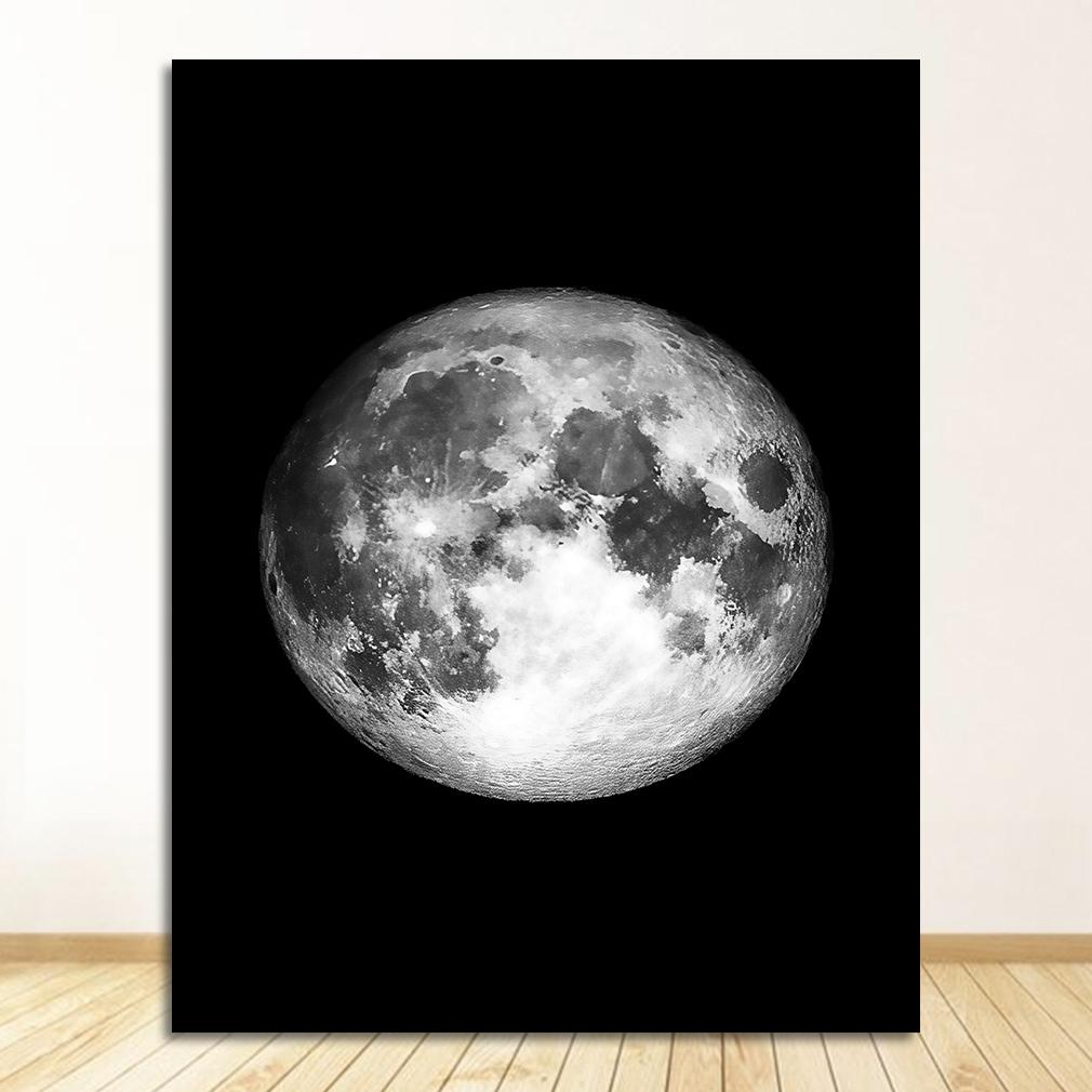 

Черно-белый скандинавский холст, настенный принт, минималистичная живопись, современное украшение для дома, комнаты, картина, фаза луны, галактика, космический художественный постер 21x30cm No Frame