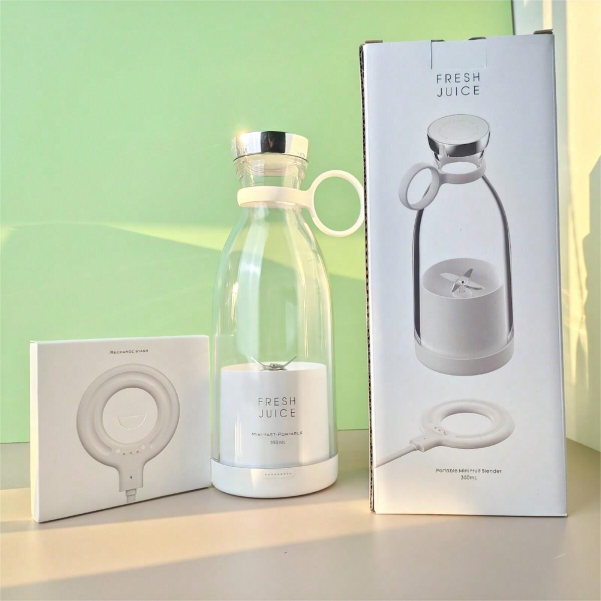 

Портативная соковыжималка для фруктов и овощей с 6 лезвиями, мощная беспроводная электрическая соковыжималка для дома и улицы белый