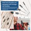 8pcs Stainless steel Wire Tube Brushes 1/4" Hex Shank for Deburring Screws and threads Dusting Decaying and Polishing Pipes Cars