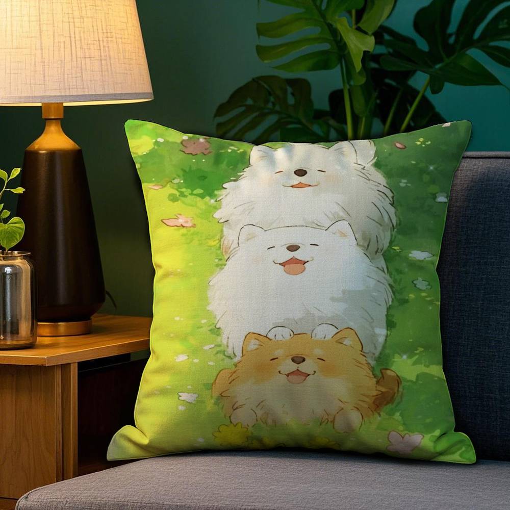 Cartoon Drawing Animal Pillow Case Sofa Living Room Bedroom Double-sided Printing Square Cushion Nap Time Pillow Case