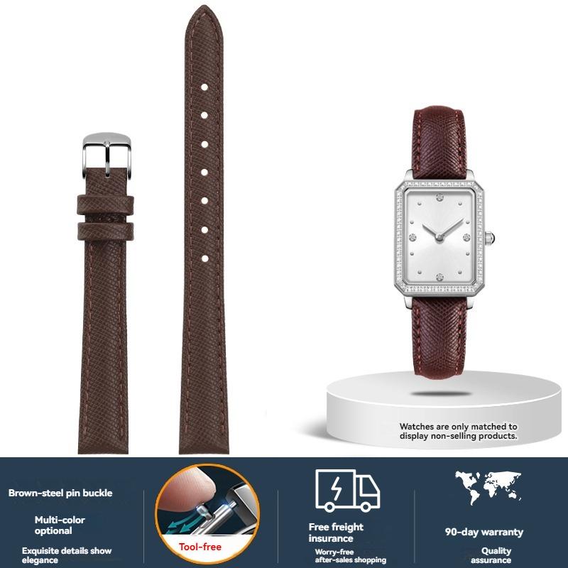 Cowhide Strap women for Fiyta DW Fossil Casio Longines calfskin 10mm 12mm 14mm 16mm 18mm watch strap bracelet Black Green Red