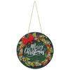 Wooden Merry Christmas Wreath Decorative Banner Door Wall Hanging | Christmas Tree Decoration Items Hanging Ornaments Props
