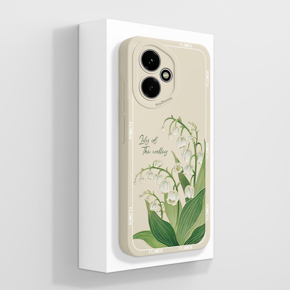 For Honor 400 Lite Case For Honor 400 Pro 5G Painted Flower Back Cover Full Protection Soft Funda Liquid Silicone Phone Housing