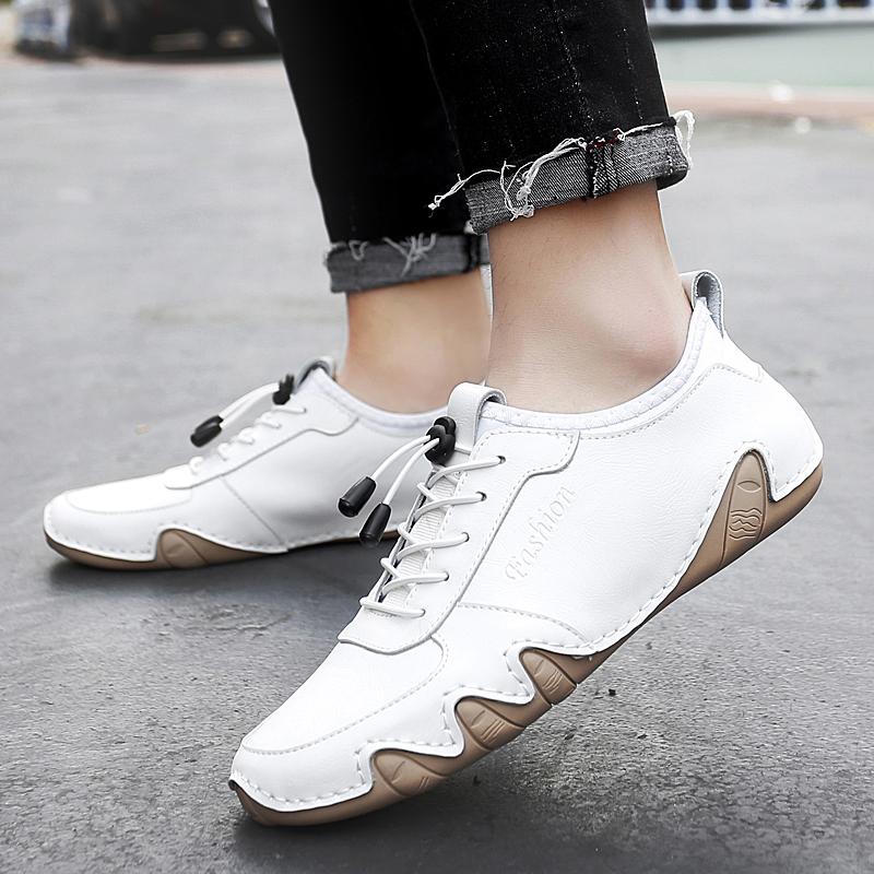 Hot Sale Handmade Men's Breathable Casual Driving Shoes Male Comfortable Soft Bottom Leather Walking Shoes Slip-On Loafers