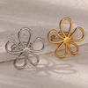 Hohle Blumenringe aus Edelstahl zum Öffnen für Damen, trendige ästhetische Hochzeits-Partnerringe, Damenschmuck-Accessoires, Geschenk, Anillos