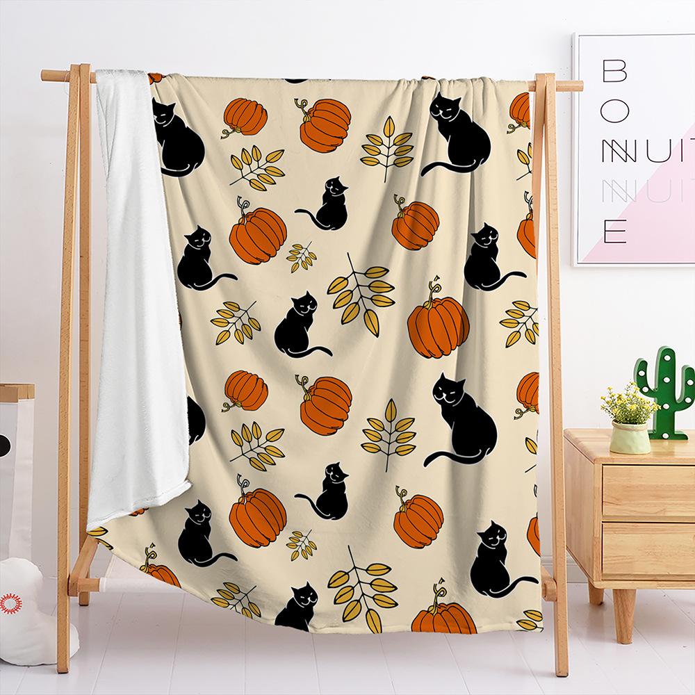 Blanket Flannel Blanket Thanksgiving Pumpkin Fox 3D Digital Printing Blanket Blanket