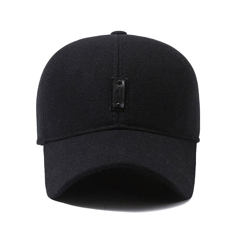 Autumn Winter Middle-Aged Baseball Cap Men's Cotton Cap Thick Ear Protection Cap Peak Cap