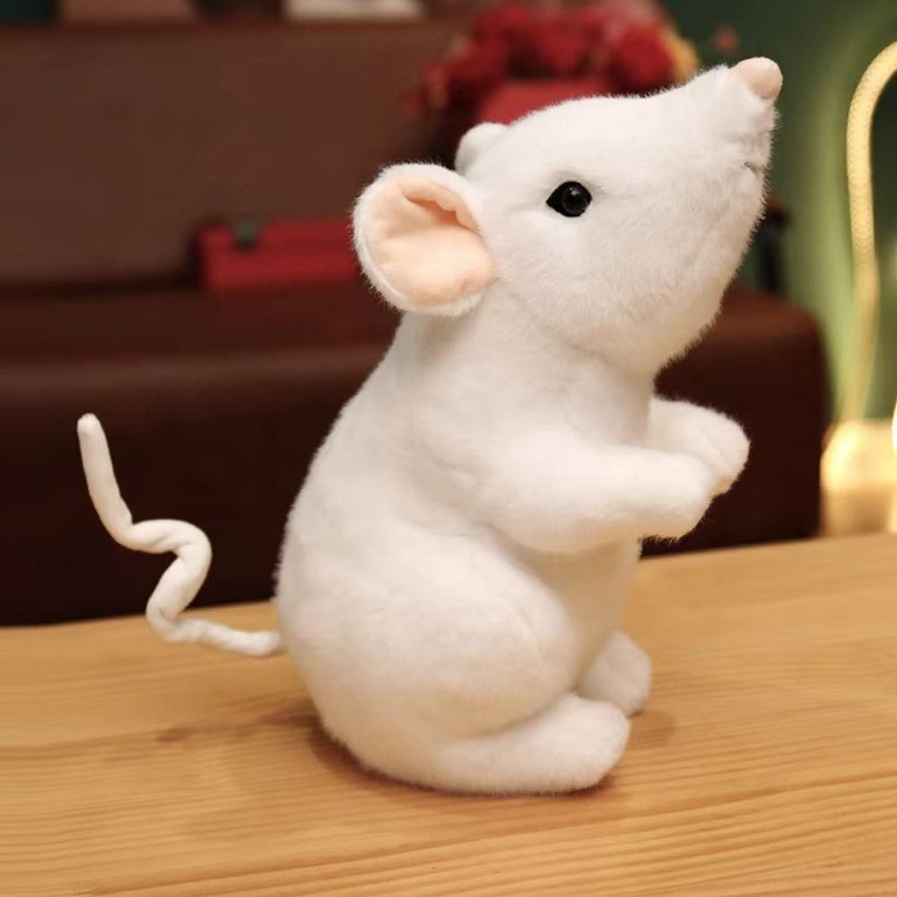 27CM Simulated Mouse Plush Doll Kawaii Cartoon Mouse Plush Toys Stuffed Rat Plush Doll  Mascot Gift