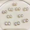 Large water drop rice-shaped pearl earrings natural freshwater whole body S925 silver needle French retro elegant extremely strong light stud earrings