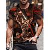 Anime Samurai Girl 3D Print T-Shirts Men's Women Short Sleeve Round Neck T Shirt Oversized Streetwear Tees Unisex Tops Clothing
