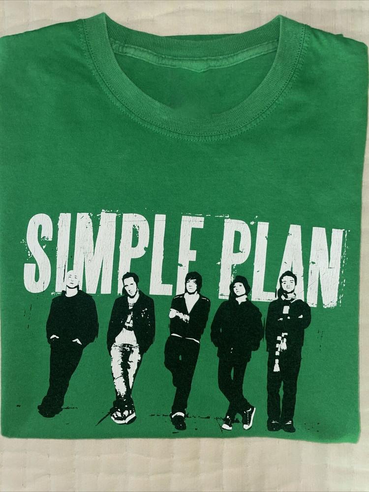 Vtg Simple Plan Green Band Pop Punk Green Unisex T-Shirt S-4XL MC427 Unisex T-Shirt XXL