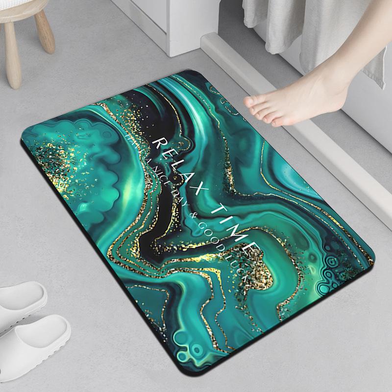 Nordic Light Luxury Style Bathroom Diatom Mud Water Absorption Pad Toilet Foot Pad Household Bathroom Door Rubber Anti Slip Floor Mat