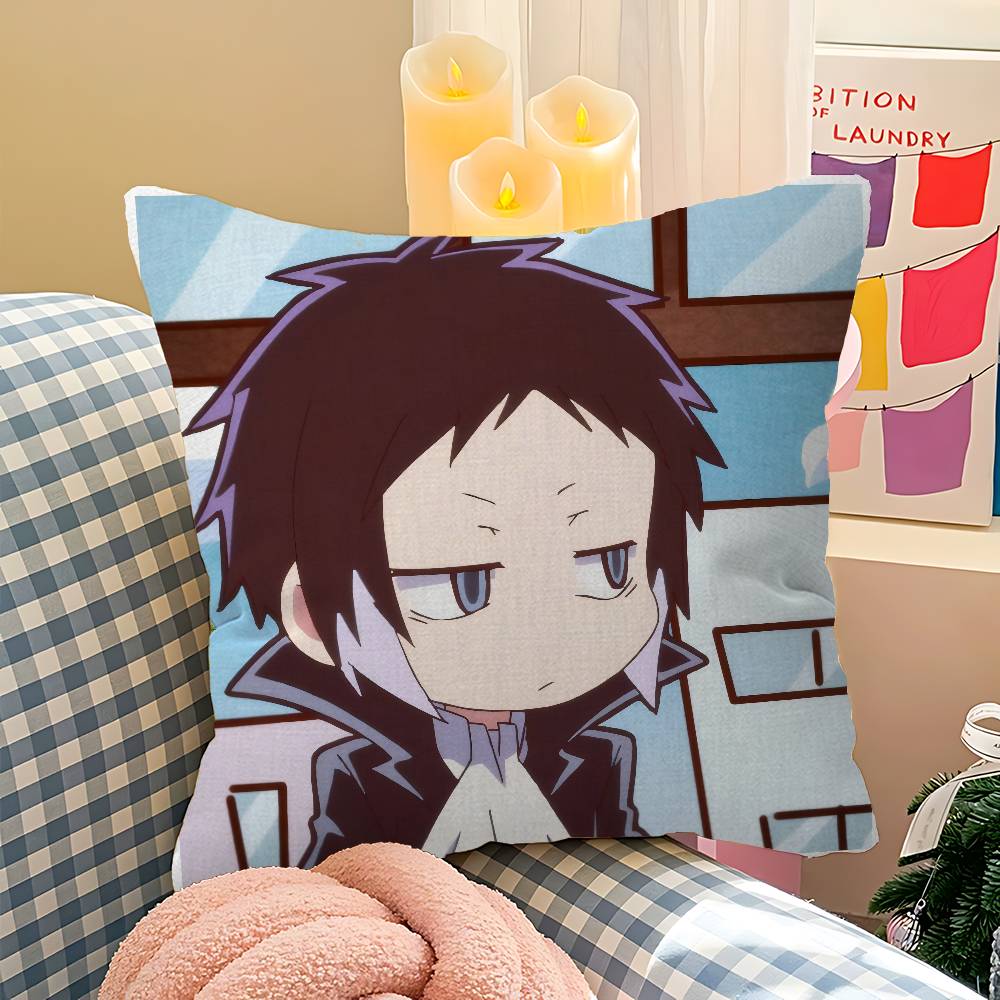 Cartoon Figure Bungo Stray Dogs Maple Design Cushion Cover Happy Autumn Harvest Decor Holiday Decorati Pillow Cover
