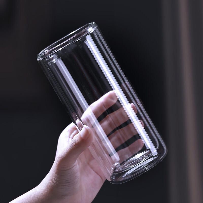 OLOEY 300ml Portable High Borosilicate Glass Tall Coffee Cup - 3 Pack