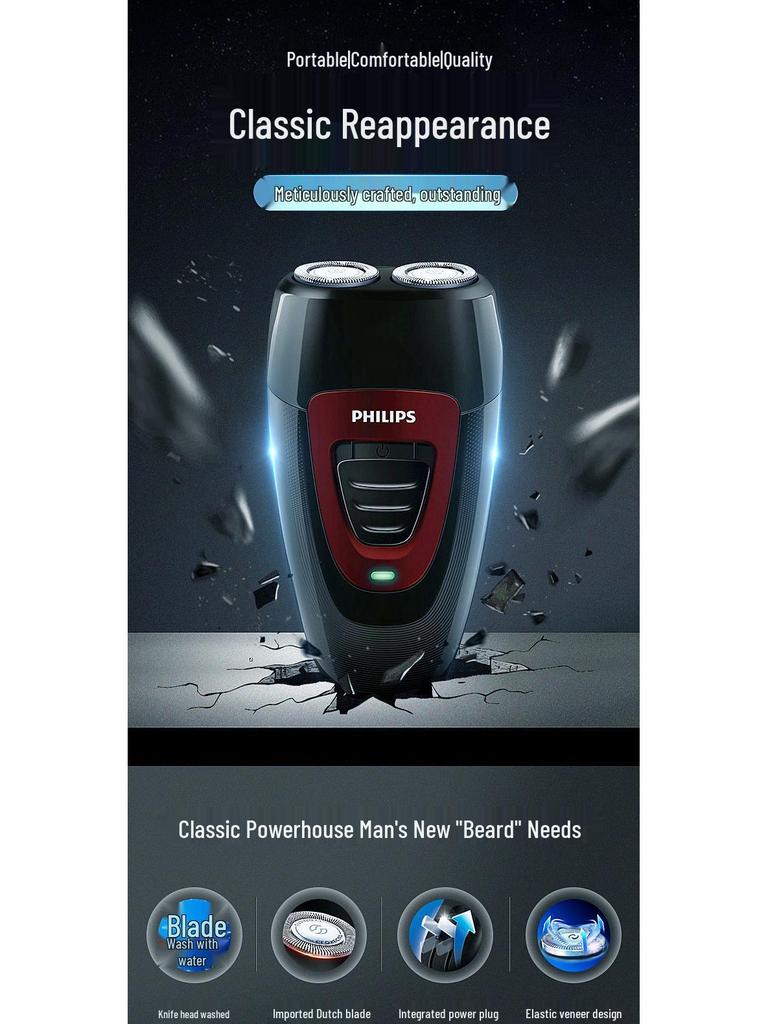 Philips PQ182/190 Tragbarer Elektrorasierer für Herren mit automatischem Schleifsystem