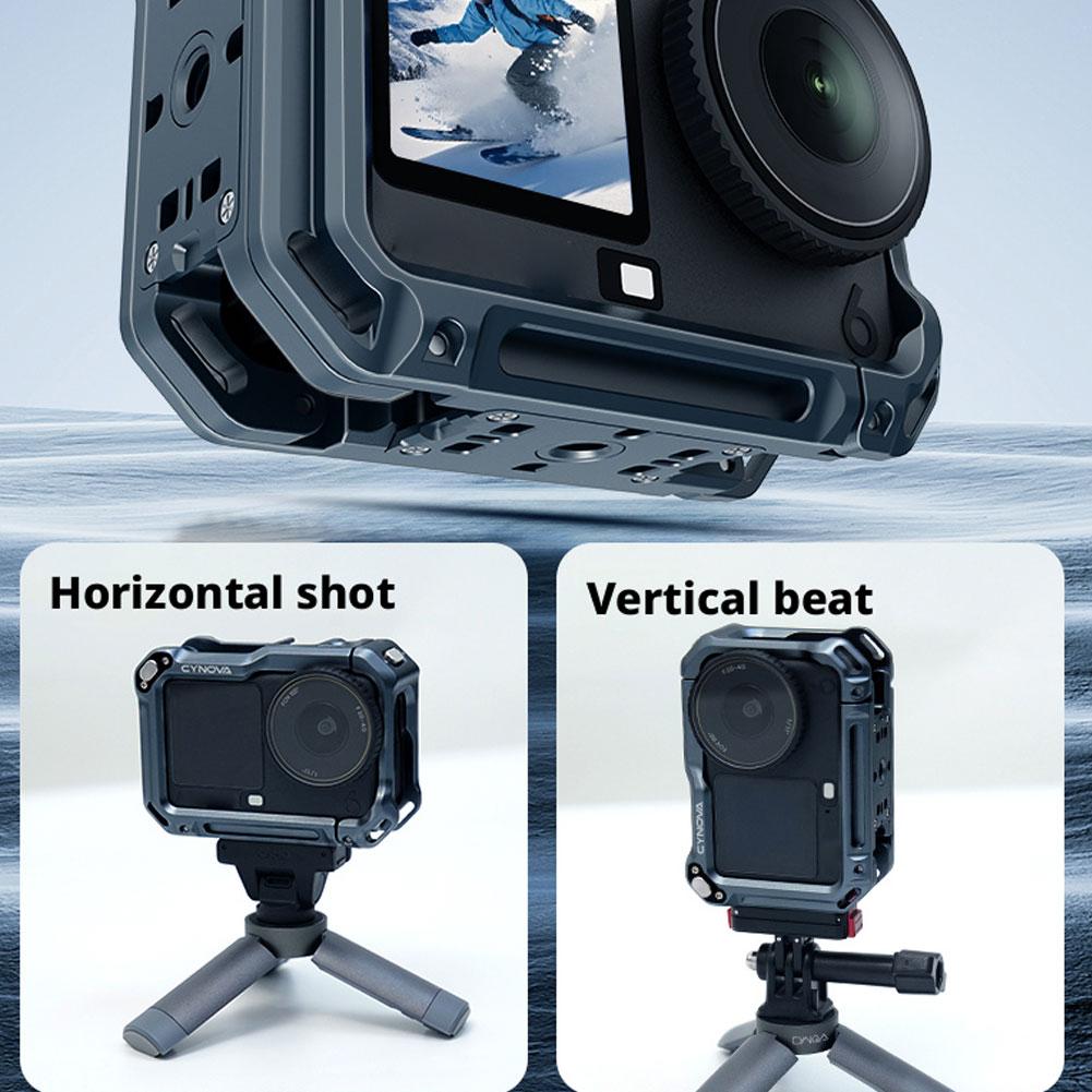 For DJI ACTION6 Metal Rabbit Cage Vlog Grip Mount Quick Release Ergonomic Camera Accessory