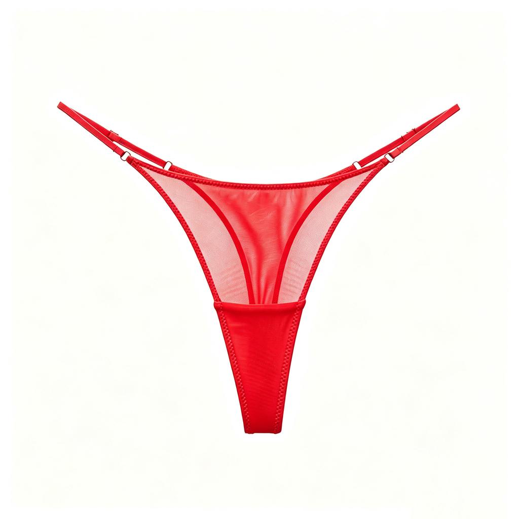 Plate-size Ladies' Summer Romantic and Sexy Mesh Thin Belt High-slit Mid-waist T-shaped Underwear