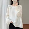 2026 Autumn/Winter Pure Wool Embroidered Loose Knit Pullover