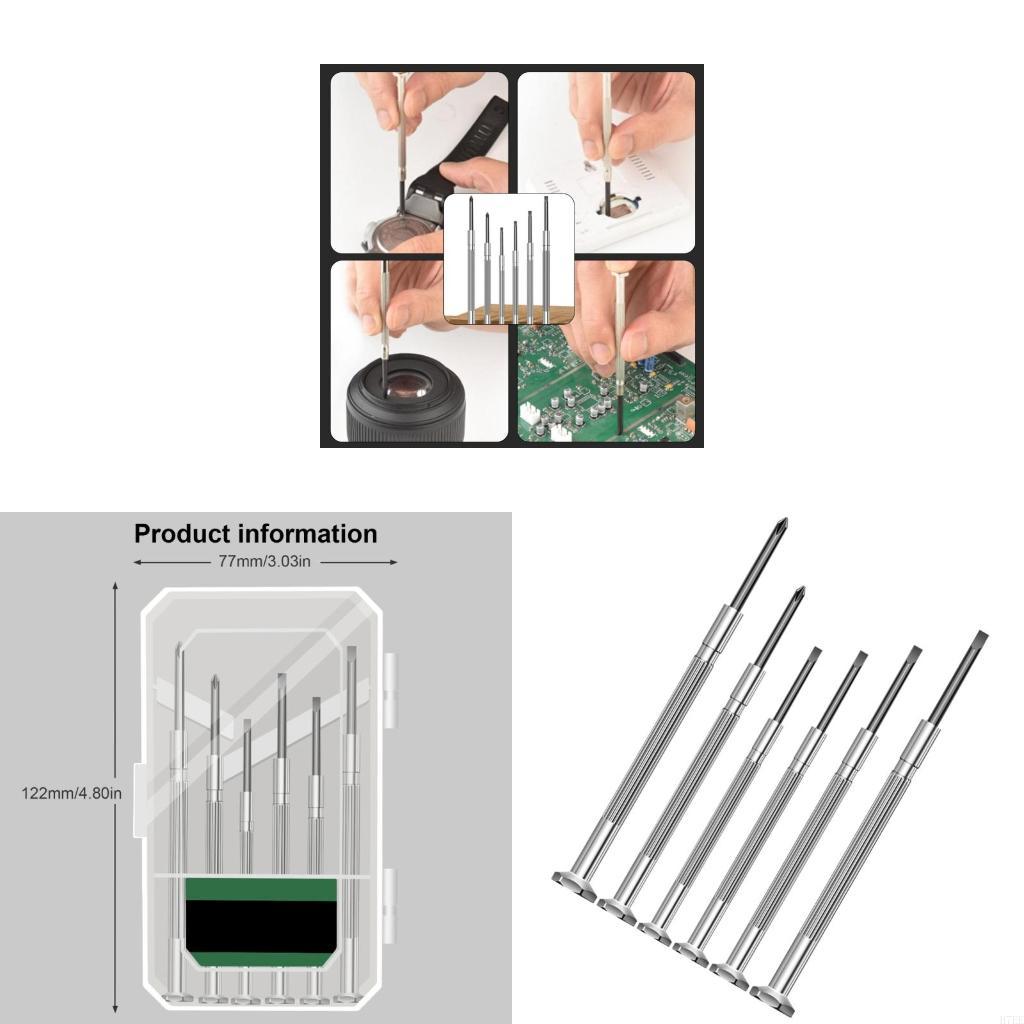 

H7EE 6Pcs Multifunctional Small Screwdriver,Steel Screwdriver Hand Tool for Eyeglass, Sunglasses, Electronics China Mainland
