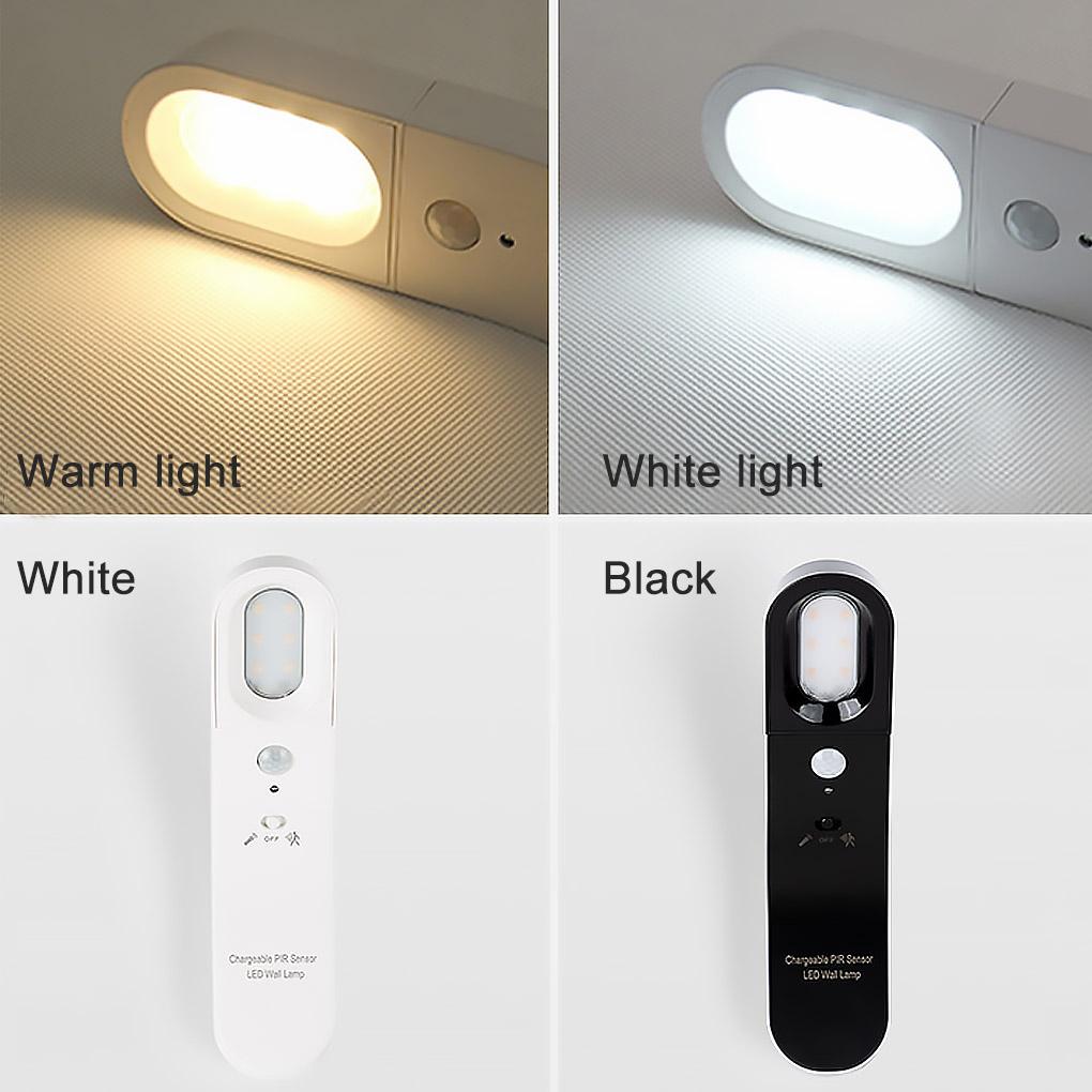USB Chargeable LED Wall Lamp Emergency Lighting Human Body Sensor Night Light
