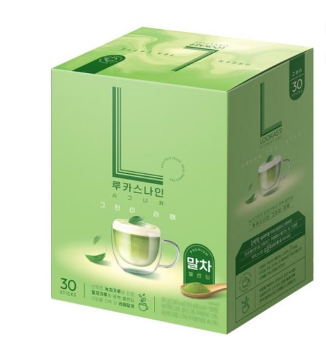 Lucas Nine Signature Green Tea Latte 30 Sticks – Korean Matcha Latte Instant Drink 1 box