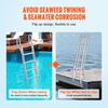 Scaletta per Pontile in Alluminio Scaletta Ribaltabile per Pontile Barca 5 Gradini con Carico 350lbs