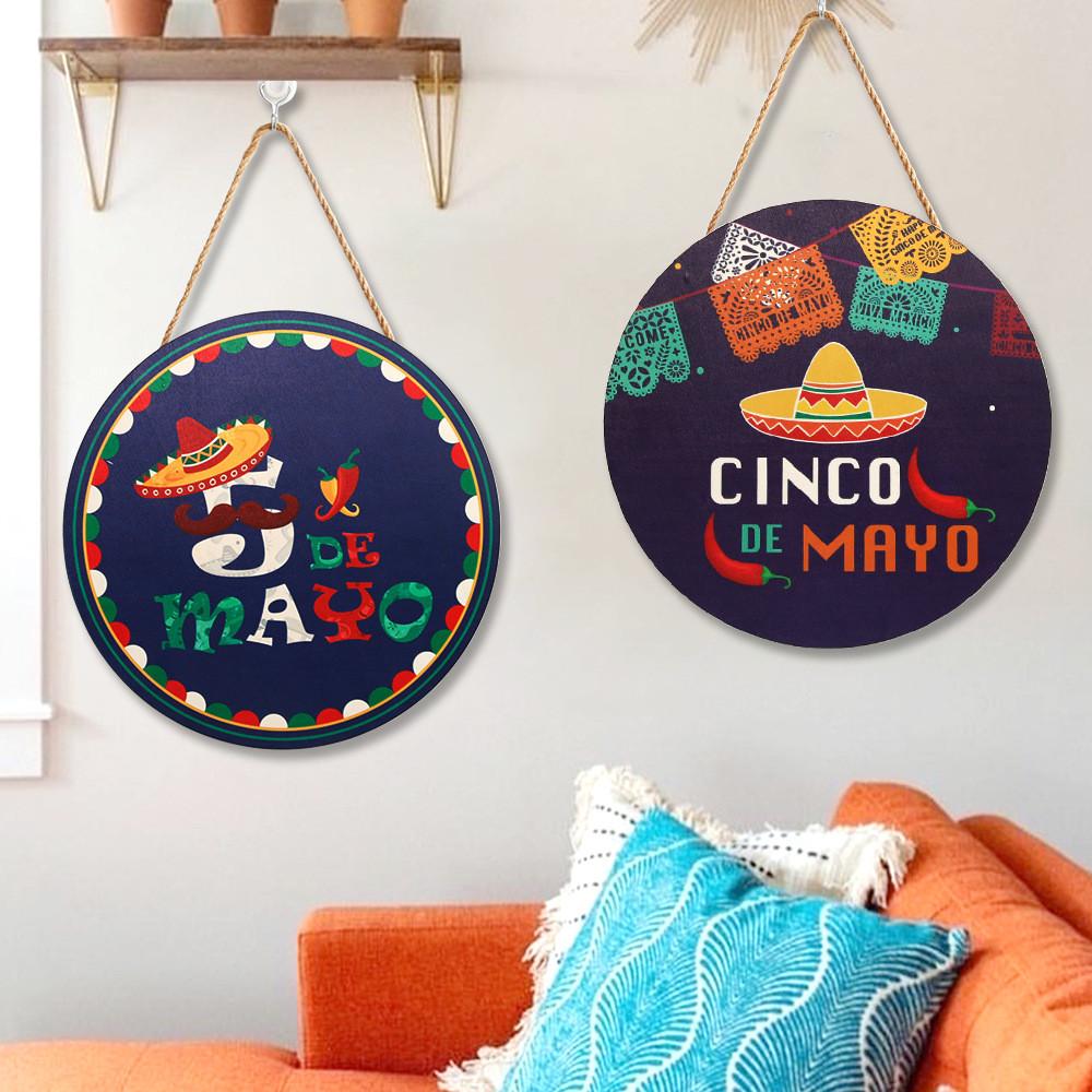 Vibrant Cinco De Mayo Wooden Sign For Festive Indoor Decoration And Party Decor