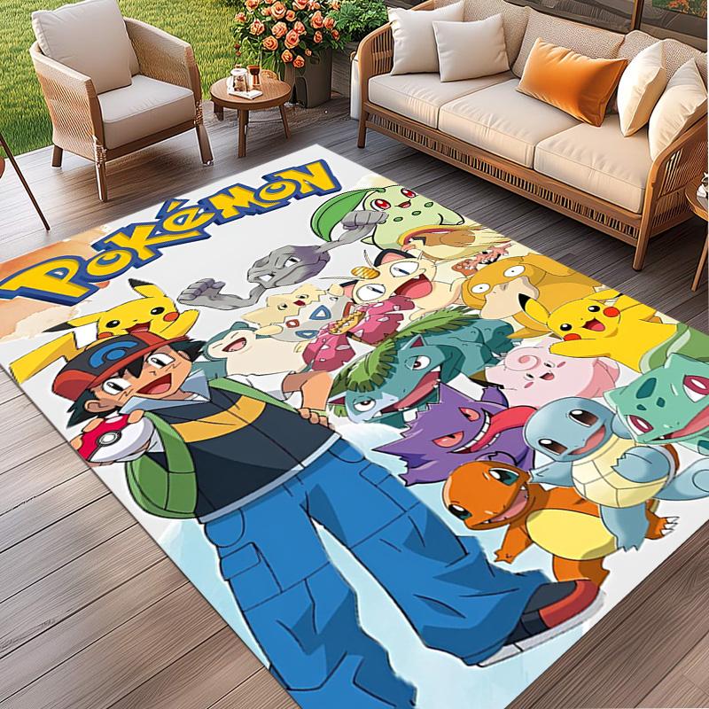 Pokemon Print Rug, Washable Floor Carpet, For Entryway Dorm Laundry Room Office Study, Home Decor Birthday Christmas Gift