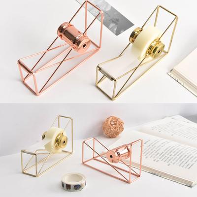 Metal Tape Dispenser Rose Gold Desktop Adhesive Tape Cutter Office Supplies Desk Decoration for