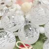 6pcs New Year 6cm Snow Ball Pendant Clear Baubles Xmas Tree Decor Hanging Ball Transparent Christmas Ball Home Decor