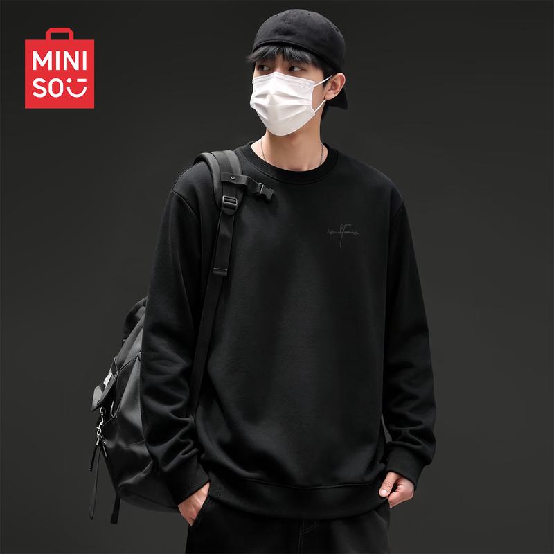 MINISO Minimalist Oversized Crewneck Pullover Sweatshirt