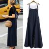 Plus-size Fashion Women's Loose Sleeveless Jumpsuits with Long Suspender Overalls Loose Jumpsuits with Wide Legs