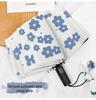 Automatic Floral Oil Painting Umbrella - Portable, Sturdy, Black Glue Sunscreen Parasol