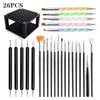 Mandala Dotting Tools: 26-Piece Set with Painting Templates, Dotting Pens, Ball Stylus, Rubbing Sticks & Creative Embellishments.