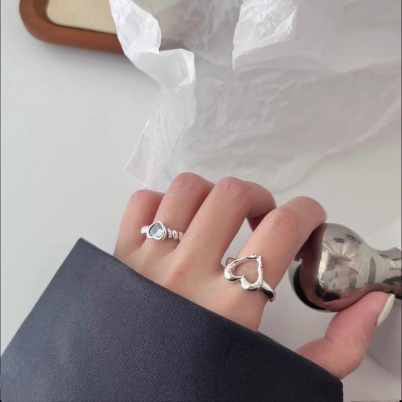 Trendy Heart Shaped Copper Ring For Women Adjustable Open Design Elegant Fashion Accessory