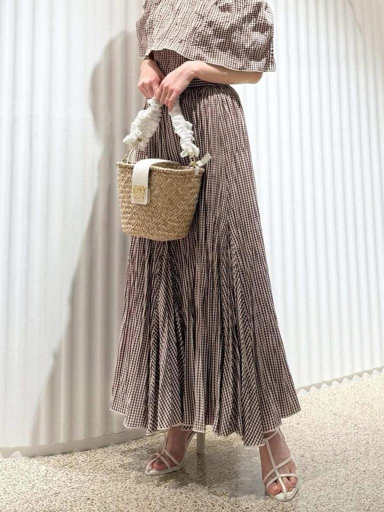 Snidel Pleated Blouse SWFB252185 BRW Free Size Off-the-Shoulder Women's