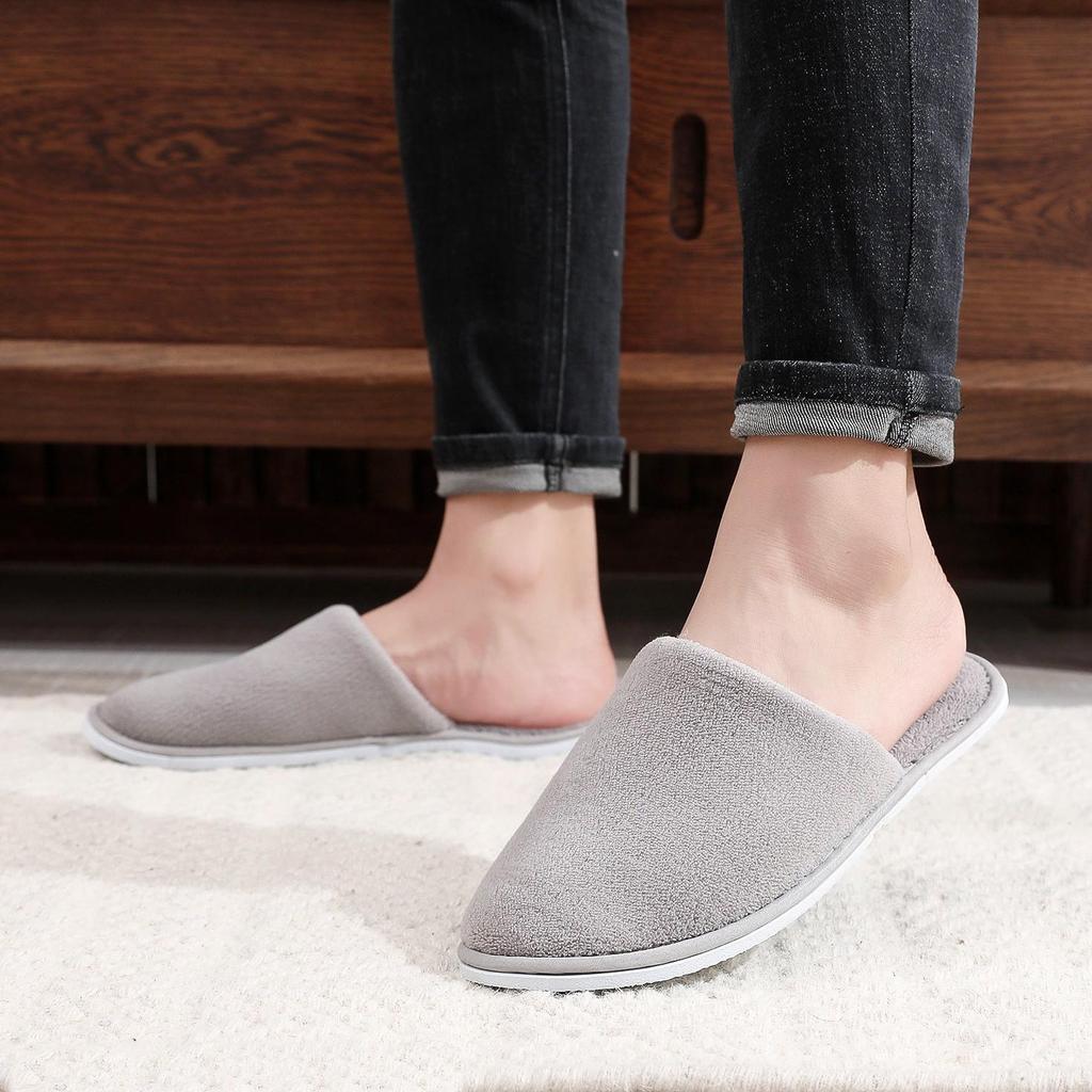 Five-Star Coral Fleece Non-Slip Thickened Disposable Slippers for Hotels, Guesthouses, or Home Use